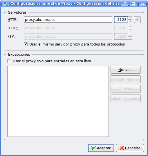 Configuración Proxy en Kubuntu 8.04 LTS